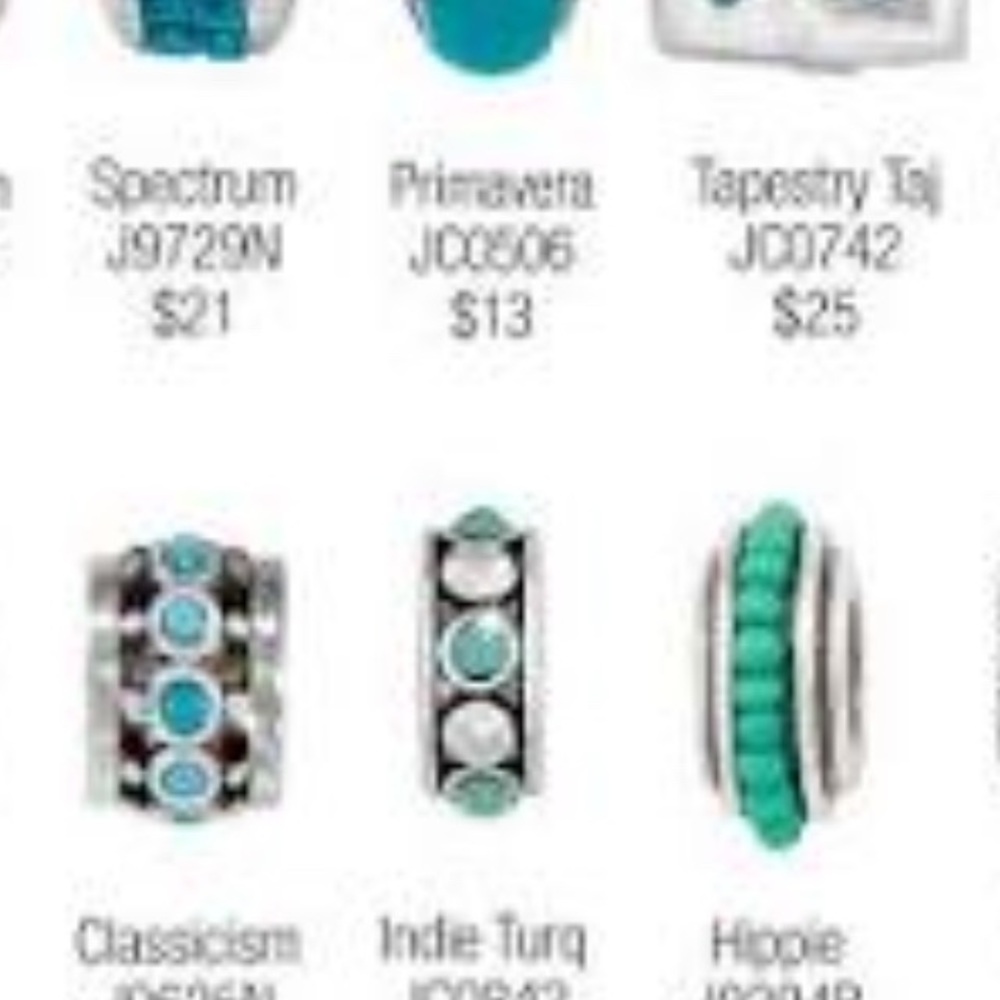 Lot 3 Brighton crystal spacer turquoise beads